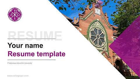 Friedensau Adventist University Resume PPT Template