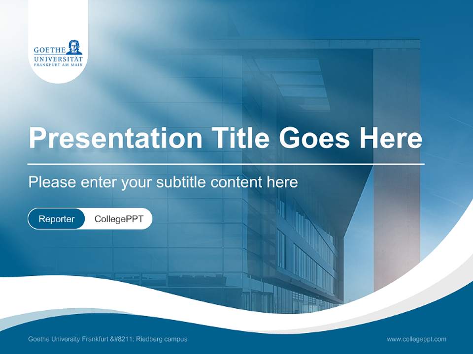 Goethe University Frankfurt – Riedberg campus Lecture Sharing and Networking Event PPT Template4:3 ratio PPT effect preview image4