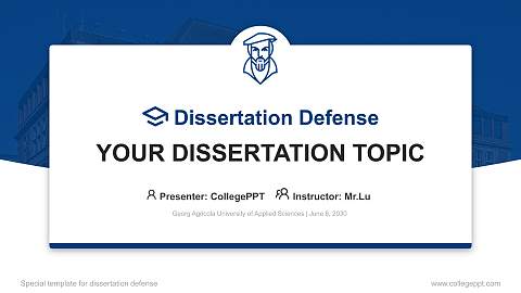 Georg Agricola University of Applied Sciences Graduation Thesis Defense PPT Template
