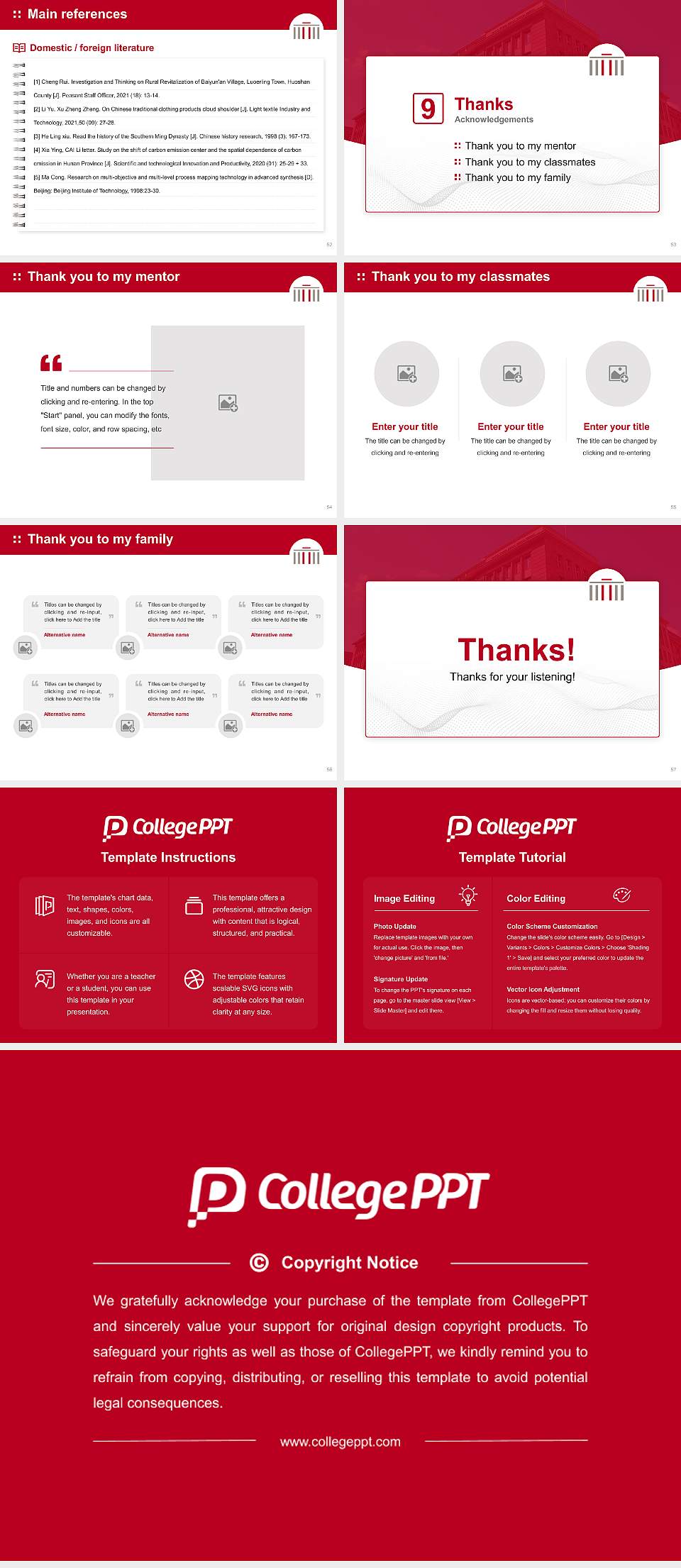 Hertie School Graduation Thesis Defense PPT Template4:3 ratio PPT effect preview image7