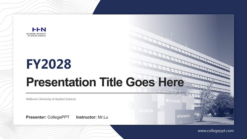 Heilbronn University of Applied Sciences Academic Presentation/Research Findings Report PPT Template16:9 ratio PPT effect preview image