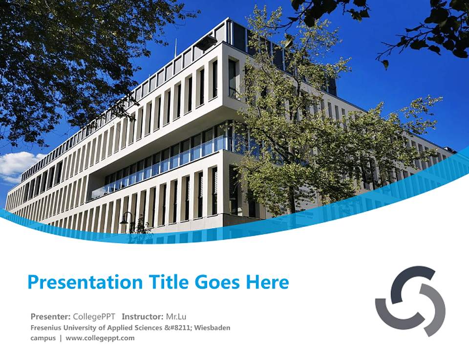 Fresenius University of Applied Sciences – Wiesbaden campus Course/Courseware Creation PPT Template4:3 ratio PPT effect preview image5