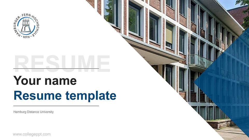 Hamburg Distance University Resume PPT Template16:9 ratio PPT effect preview image