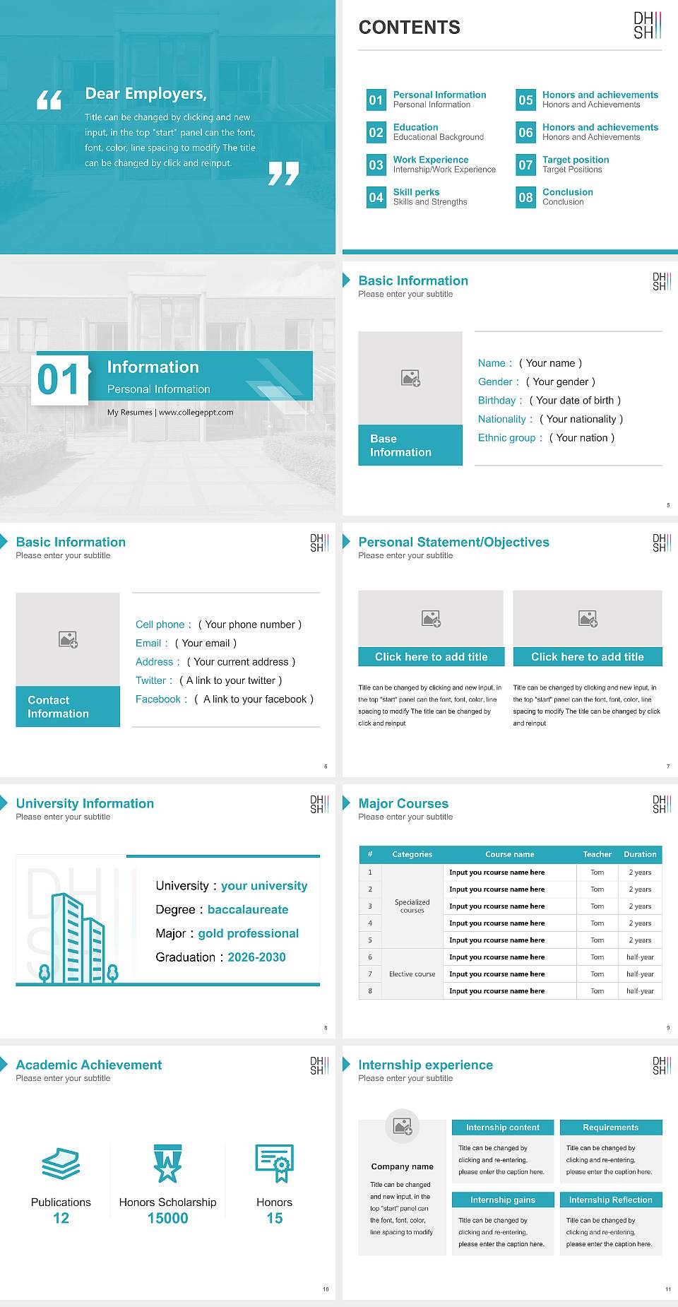Duale Hochschule Schleswig-Holstein – Lübeck campus Resume PPT Template4:3 ratio PPT effect preview image2