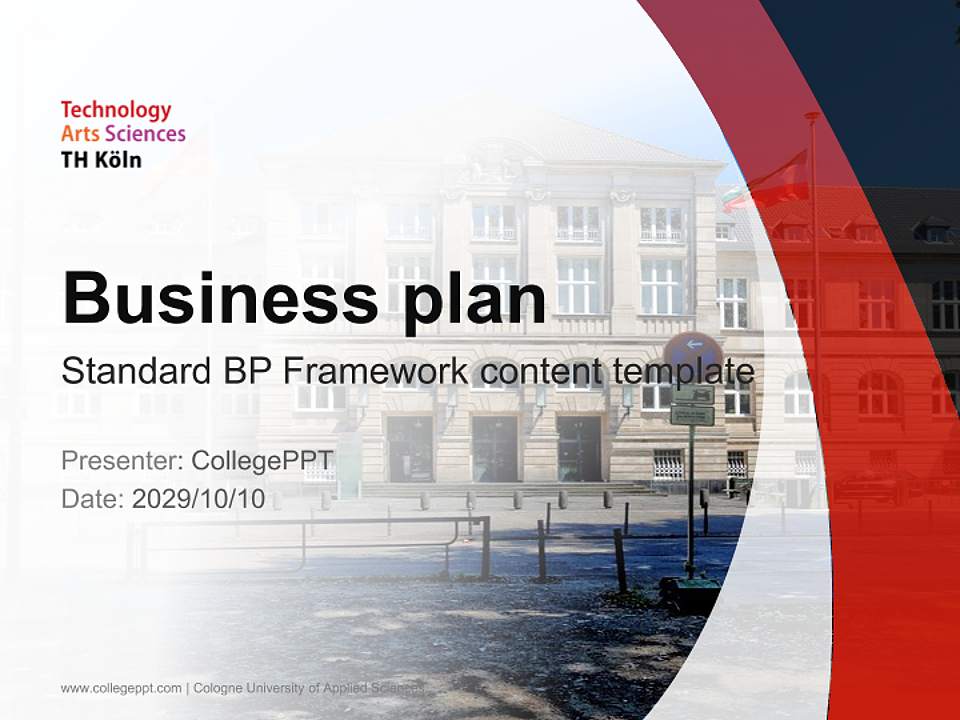 Cologne University of Applied Sciences Competition/Entrepreneurship Contest PPT Template4:3 ratio PPT effect preview image9