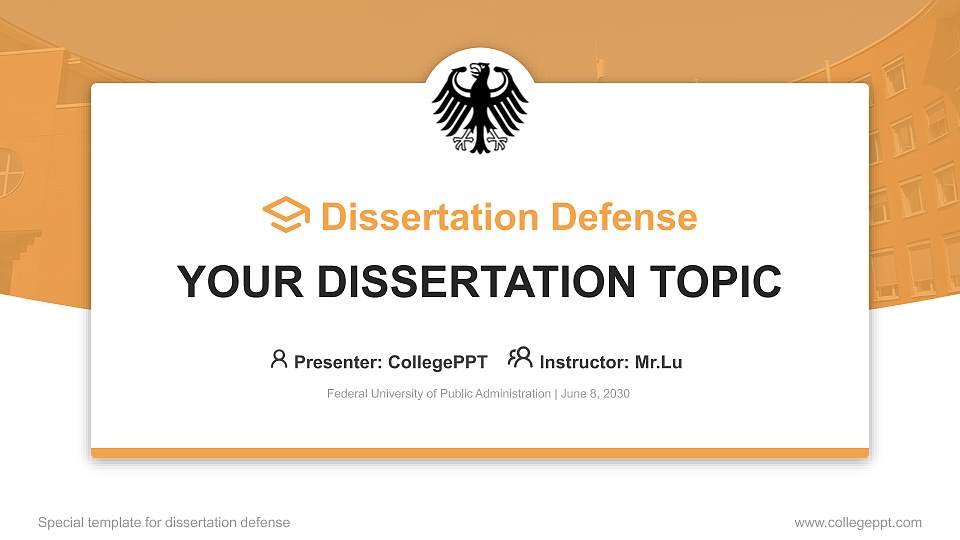Federal University of Public Administration Graduation Thesis Defense PPT Template16:9 ratio PPT effect preview image