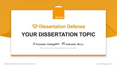 European University of Applied Sciences Graduation Thesis Defense PPT Template