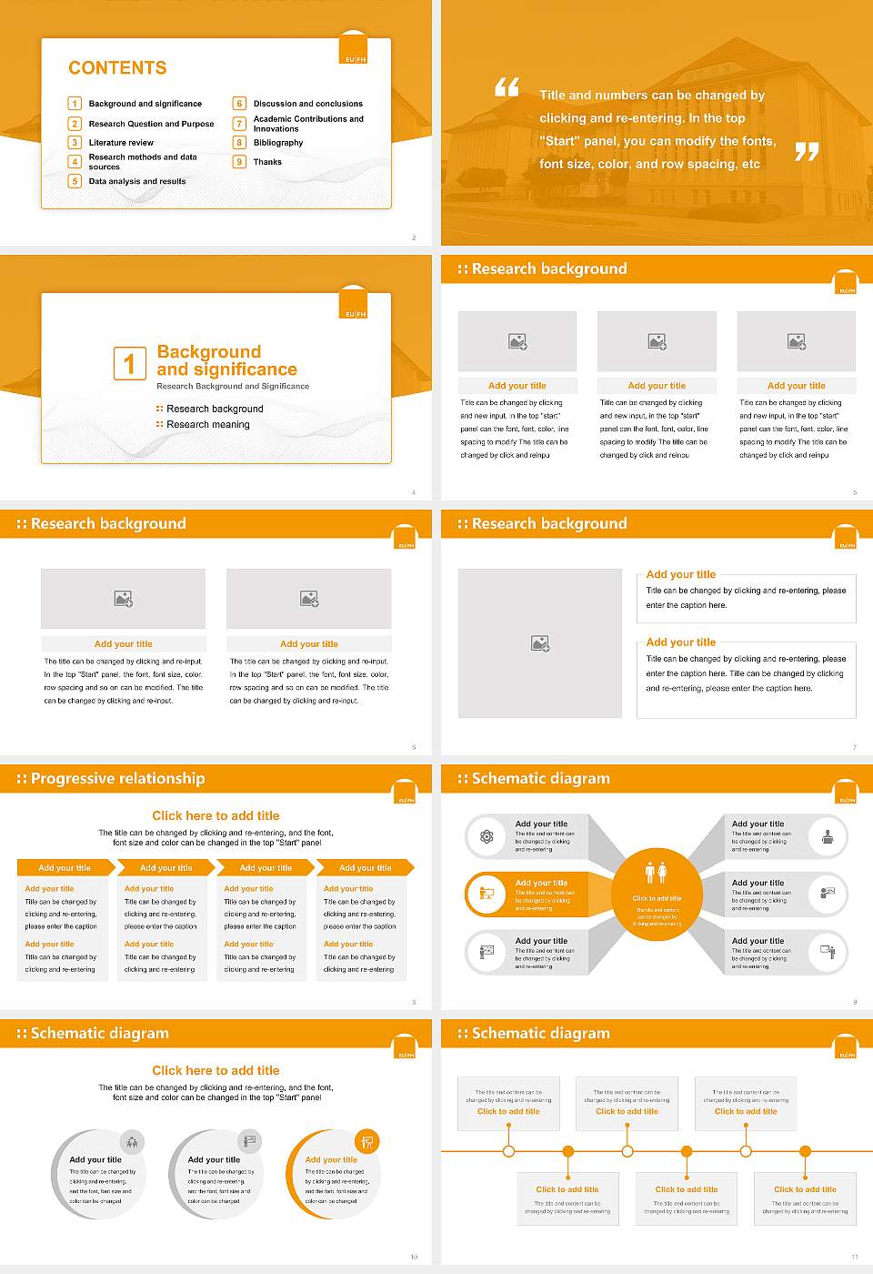 European University of Applied Sciences Graduation Thesis Defense PPT Template16:9 ratio PPT effect preview image2