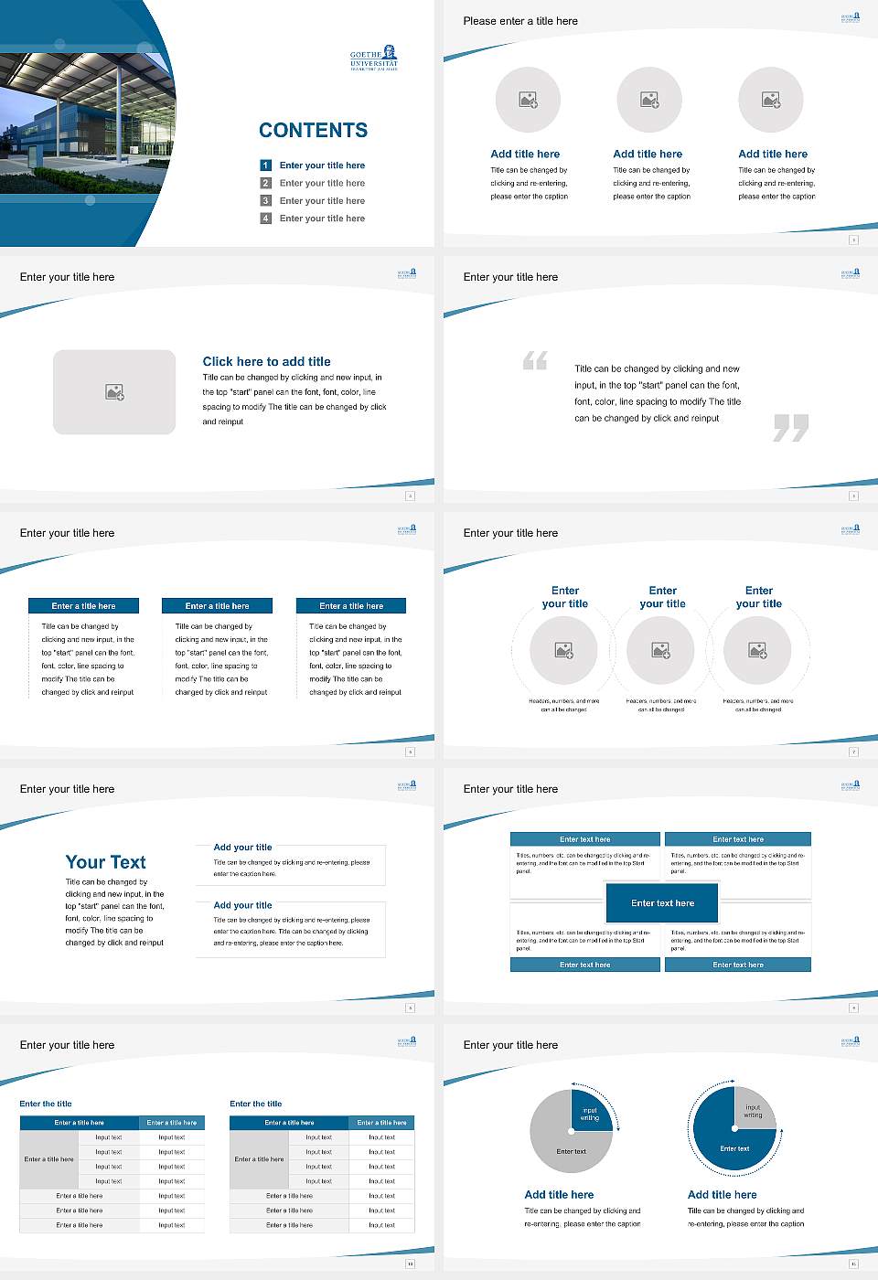 Goethe University Frankfurt – Niederrad campus Course/Courseware Creation PPT Template16:9 ratio PPT effect preview image2
