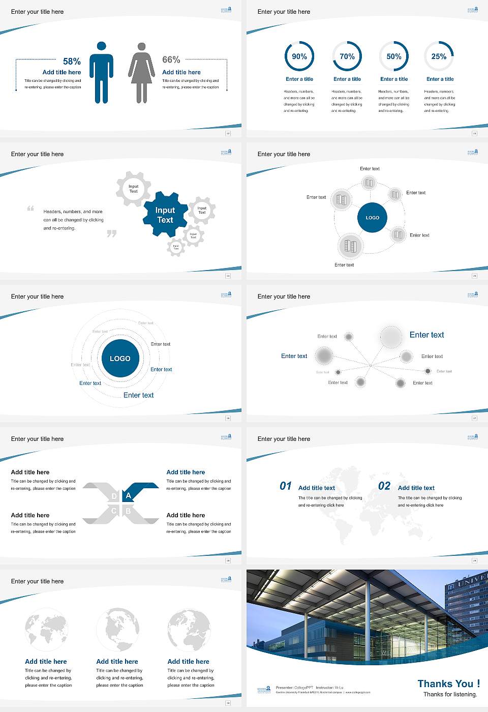 Goethe University Frankfurt – Niederrad campus Course/Courseware Creation PPT Template16:9 ratio PPT effect preview image4
