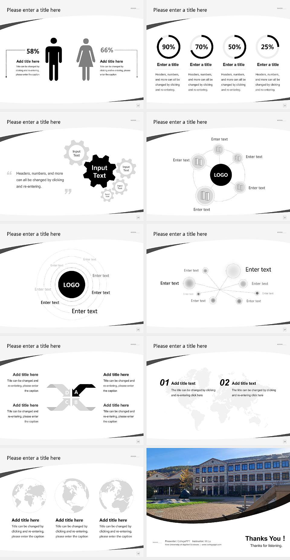 Harz University of Applied Sciences Course/Courseware Creation PPT Template4:3 ratio PPT effect preview image4