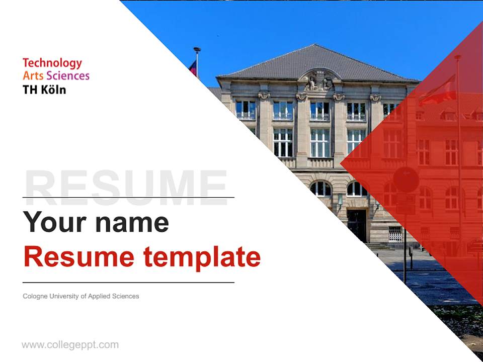 Cologne University of Applied Sciences Resume PPT Template4:3 ratio PPT effect preview image5