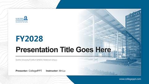 Goethe University Frankfurt – Niederrad campus Academic Presentation/Research Findings Report PPT Template
