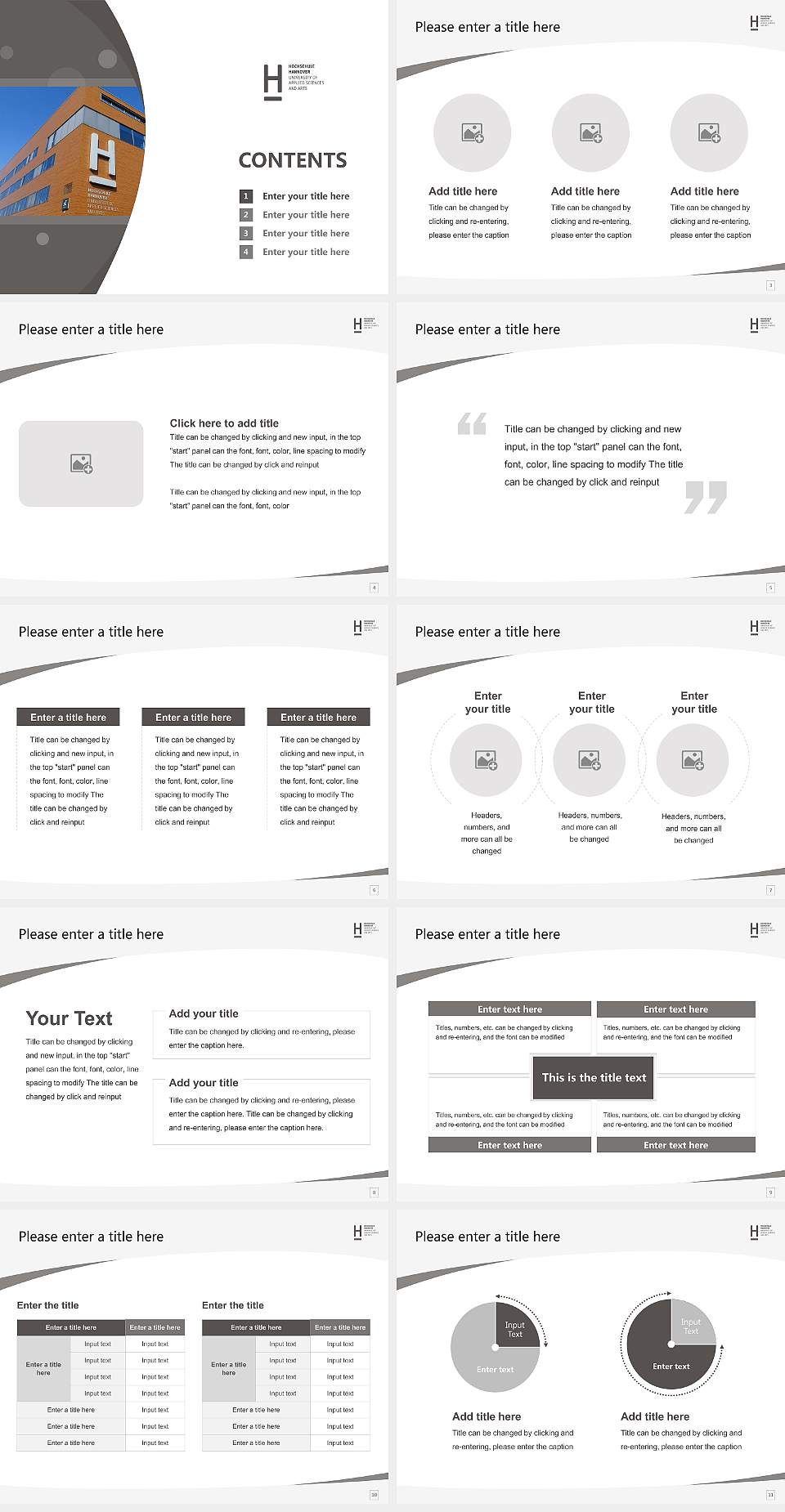 Hannover University of Applied Sciences and Arts Course/Courseware Creation PPT Template4:3 ratio PPT effect preview image2