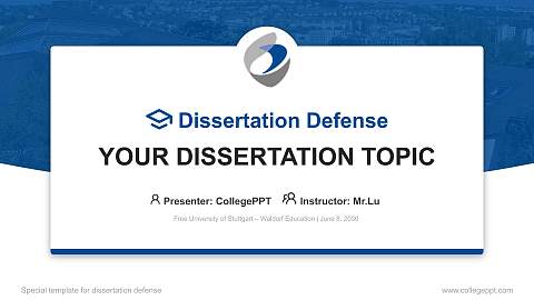 Free University of Stuttgart – Waldorf Education Graduation Thesis Defense PPT Template