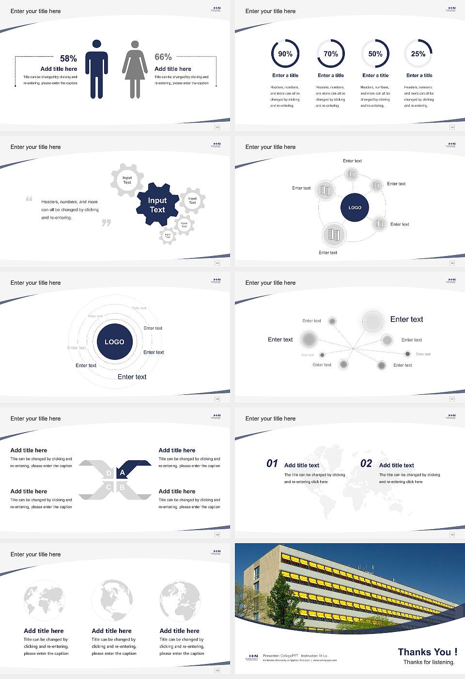 Heilbronn University of Applied Sciences Course/Courseware Creation PPT Template16:9 ratio PPT effect preview image4