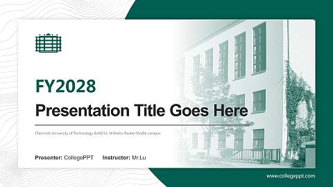 Chemnitz University of Technology – Wilhelm-Raabe-Straße campus Academic Presentation/Research Findings Report PPT Template