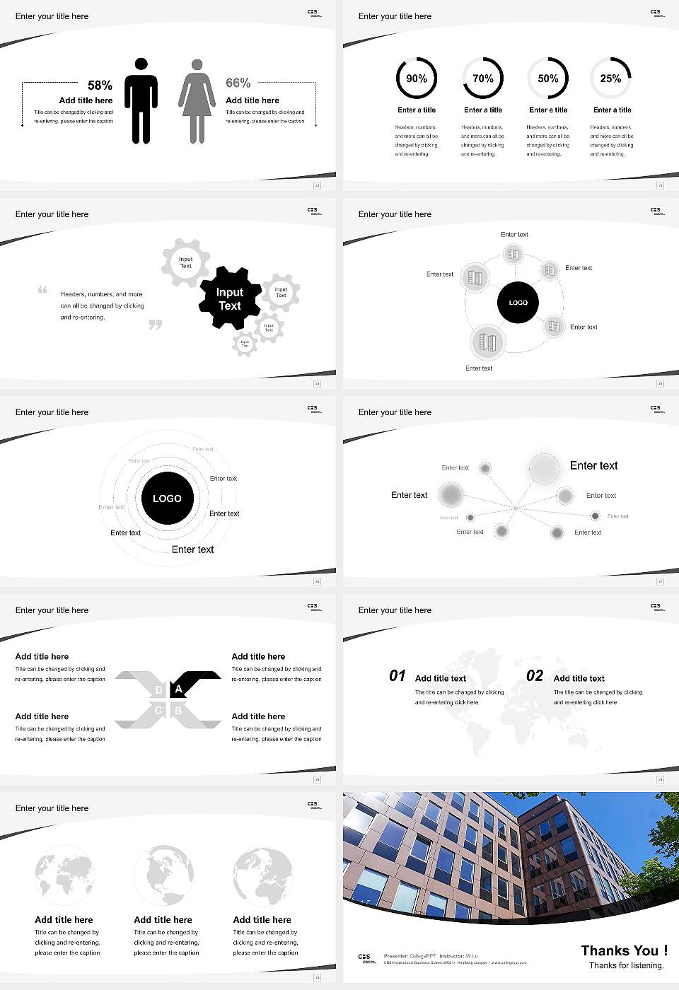 CBS International Business School – Hamburg campus Course/Courseware Creation PPT Template16:9 ratio PPT effect preview image4