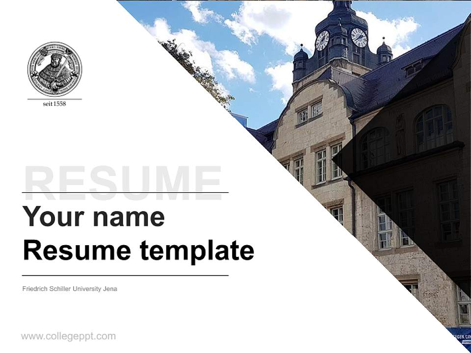 Friedrich Schiller University Jena Resume PPT Template4:3 ratio PPT effect preview image5