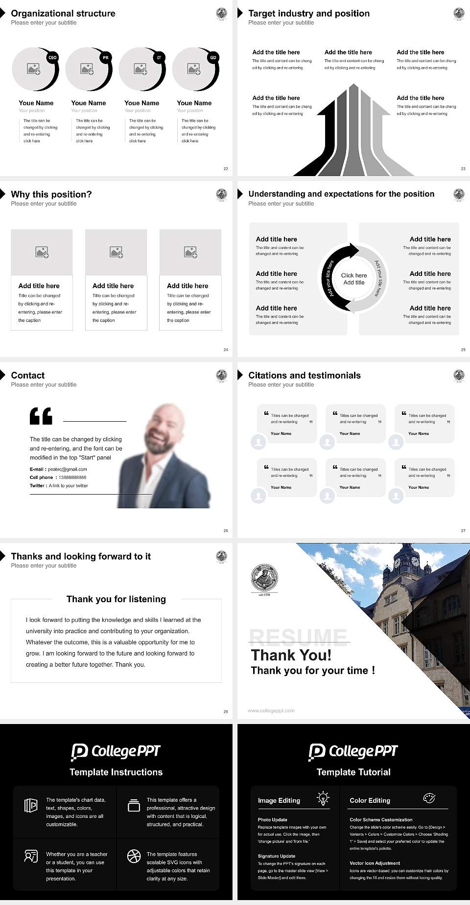 Friedrich Schiller University Jena Resume PPT Template4:3 ratio PPT effect preview image4