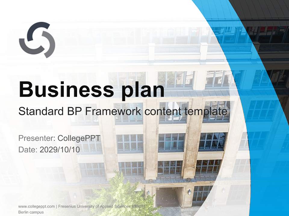 Fresenius University of Applied Sciences – Berlin campus Competition/Entrepreneurship Contest PPT Template4:3 ratio PPT effect preview image9