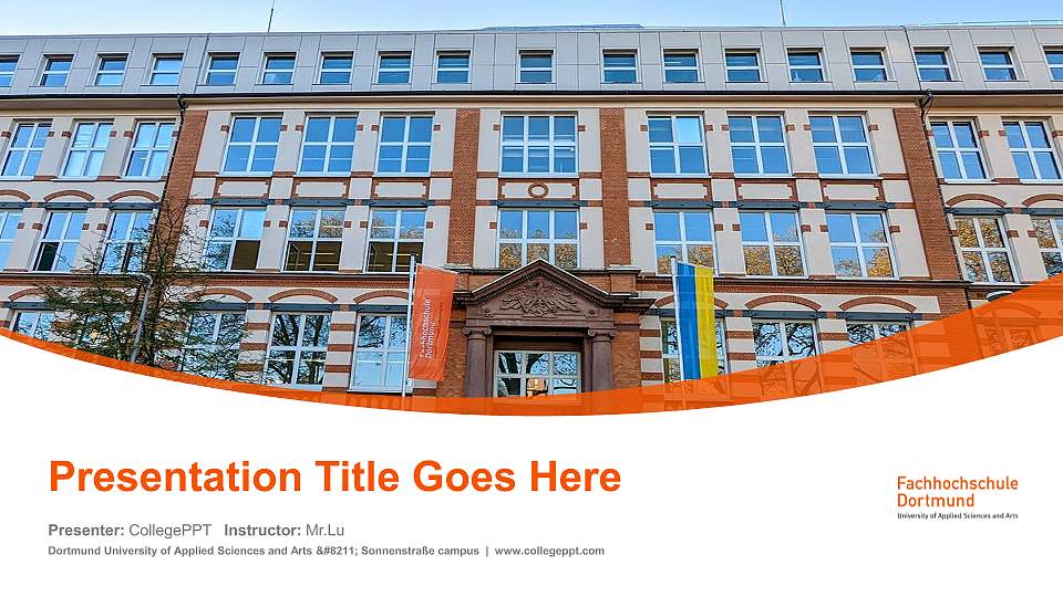 Dortmund University of Applied Sciences and Arts – Sonnenstraße campus Course/Courseware Creation PPT Template16:9 ratio PPT effect preview image