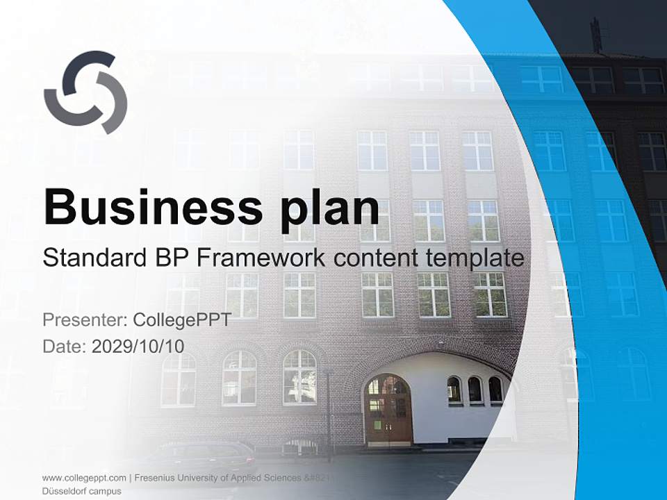 Fresenius University of Applied Sciences – Düsseldorf campus Competition/Entrepreneurship Contest PPT Template4:3 ratio PPT effect preview image9