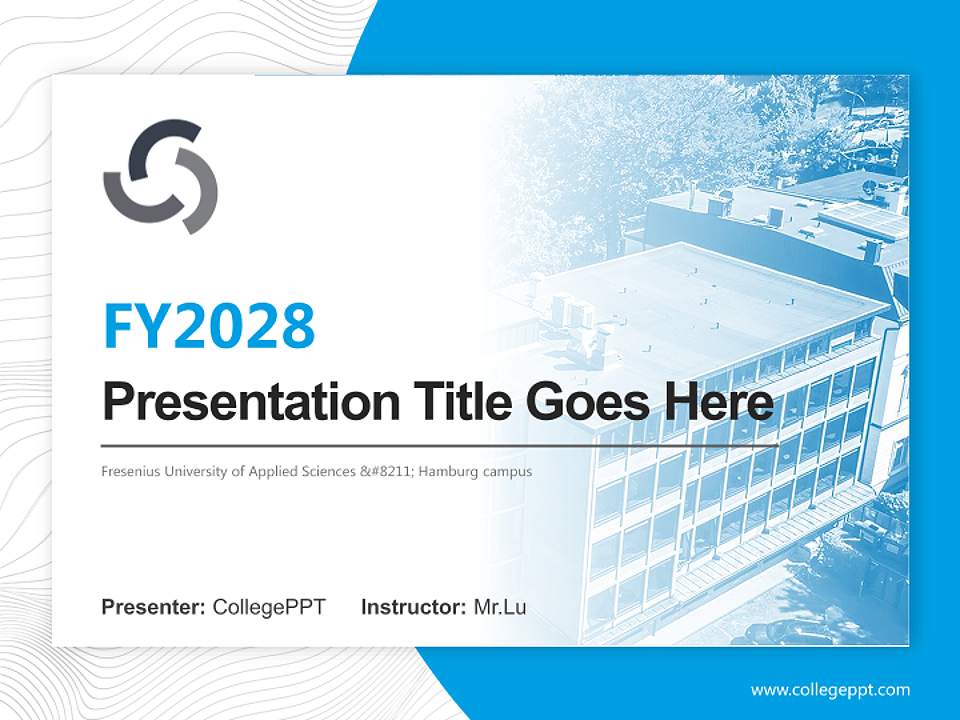Fresenius University of Applied Sciences – Hamburg campus Academic Presentation/Research Findings Report PPT Template4:3 ratio PPT effect preview image5