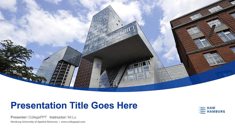 Hamburg University of Applied Sciences Course/Courseware Creation PPT Template16:9 ratio PPT effect preview image