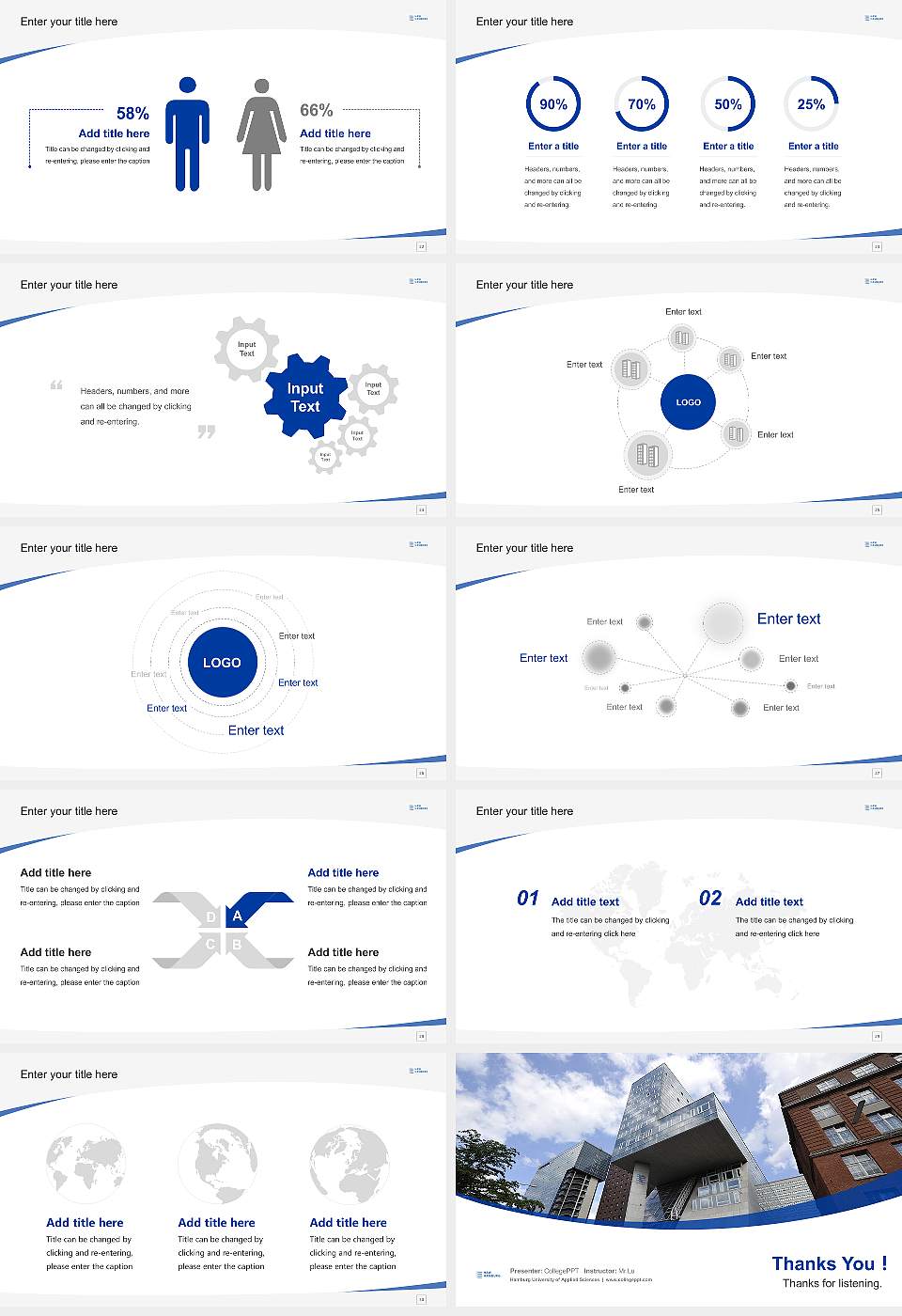 Hamburg University of Applied Sciences Course/Courseware Creation PPT Template16:9 ratio PPT effect preview image4