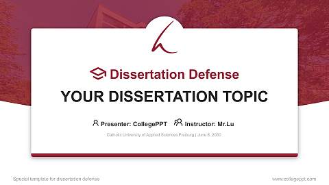 Catholic University of Applied Sciences Freiburg Graduation Thesis Defense PPT Template