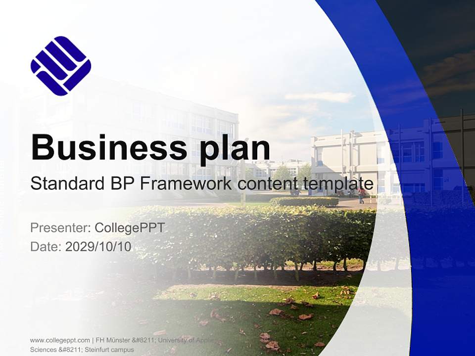 FH Münster – University of Applied Sciences – Steinfurt campus Competition/Entrepreneurship Contest PPT Template4:3 ratio PPT effect preview image9