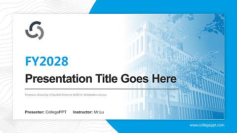 Fresenius University of Applied Sciences – Wiesbaden campus Academic Presentation/Research Findings Report PPT Template