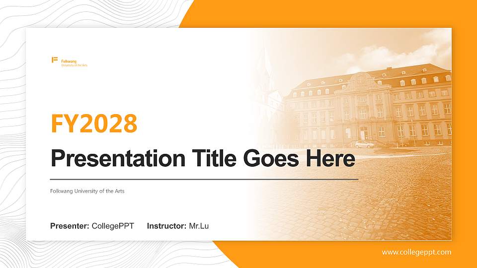 Folkwang University of the Arts Academic Presentation/Research Findings Report PPT Template16:9 ratio PPT effect preview image