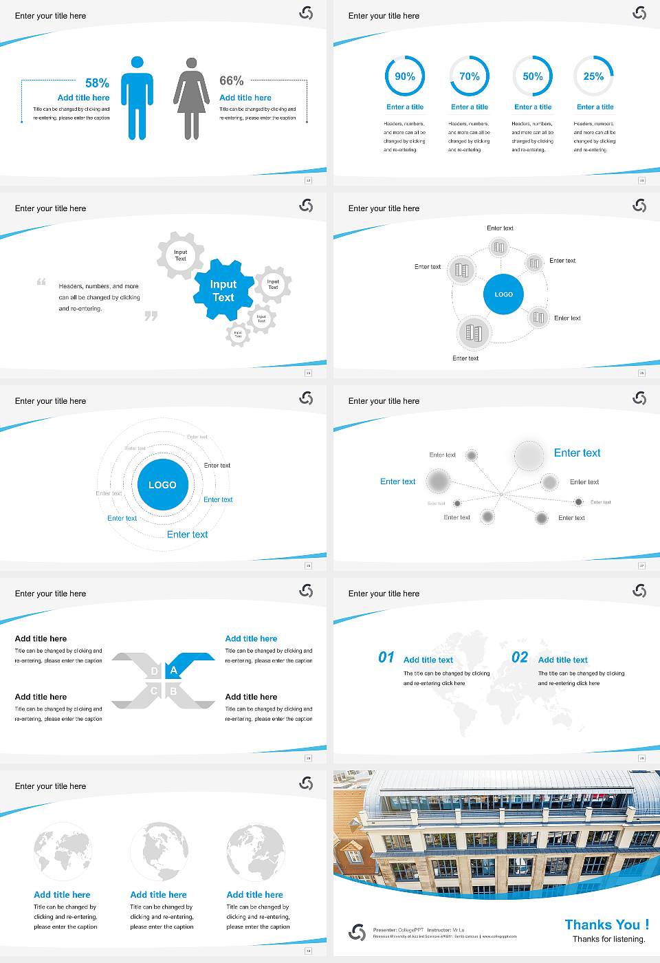 Fresenius University of Applied Sciences – Berlin campus Course/Courseware Creation PPT Template16:9 ratio PPT effect preview image4
