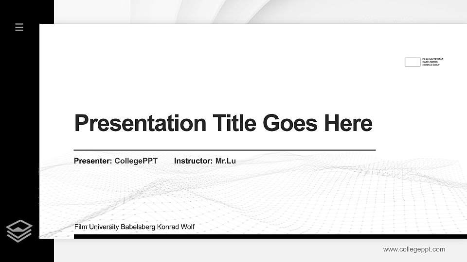 Film University Babelsberg Konrad Wolf Thesis Proposal/Graduation Defense PPT Template16:9 ratio PPT effect preview image