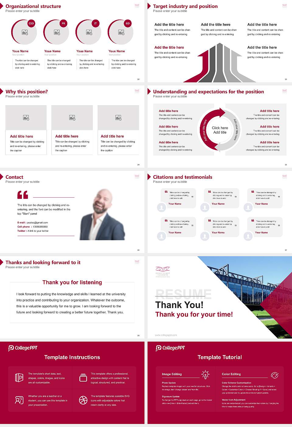 Helmut Schmidt University _ University of the Federal Armed Forces Hamburg Resume PPT Template16:9 ratio PPT effect preview image4