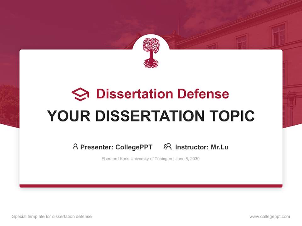 Eberhard Karls University of Tübingen Graduation Thesis Defense PPT Template4:3 ratio PPT effect preview image7