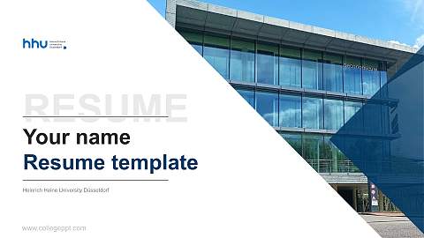 Heinrich Heine University Düsseldorf Resume PPT Template