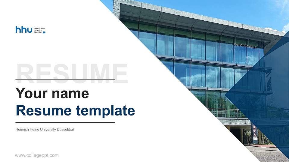 Heinrich Heine University Düsseldorf Resume PPT Template16:9 ratio PPT effect preview image