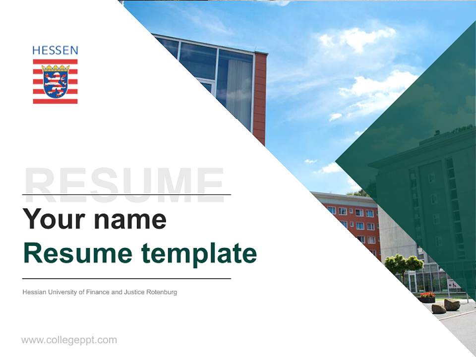 Hessian University of Finance and Justice Rotenburg Resume PPT Template4:3 ratio PPT effect preview image5