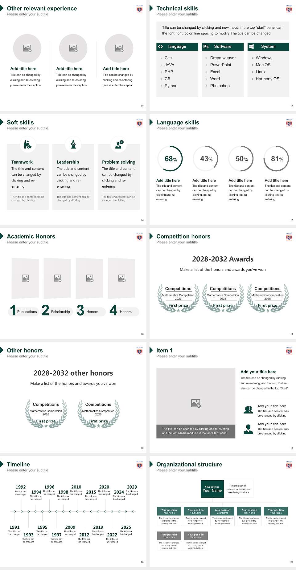 Hessian University of Finance and Justice Rotenburg Resume PPT Template4:3 ratio PPT effect preview image3