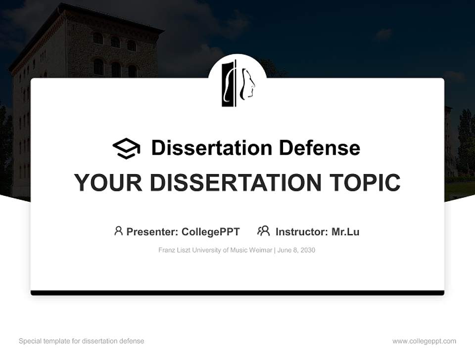 Franz Liszt University of Music Weimar Graduation Thesis Defense PPT Template4:3 ratio PPT effect preview image7
