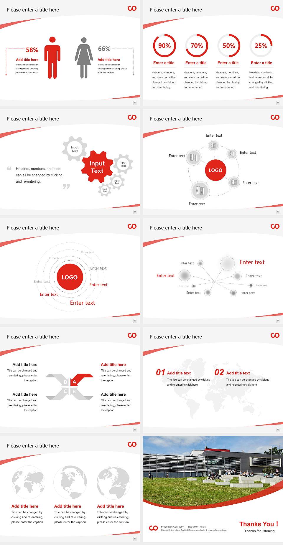 Coburg University of Applied Sciences and Arts Course/Courseware Creation PPT Template4:3 ratio PPT effect preview image4