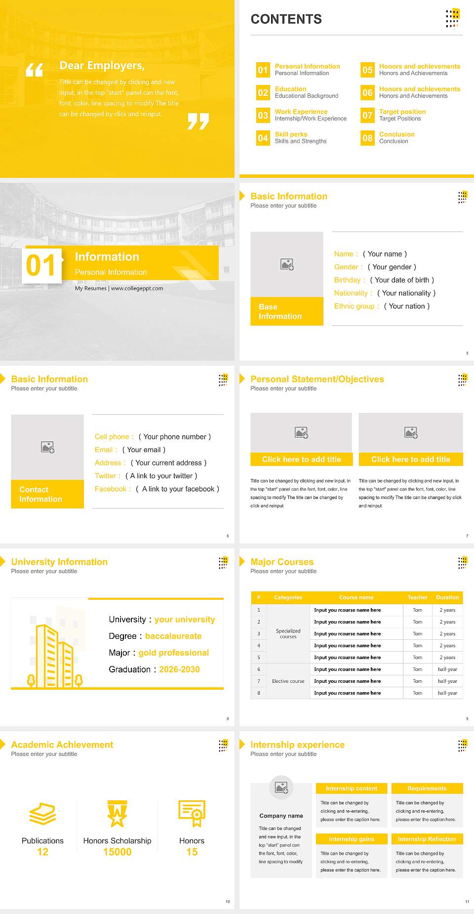 German University of Administrative Sciences Speyer Resume PPT Template4:3 ratio PPT effect preview image2