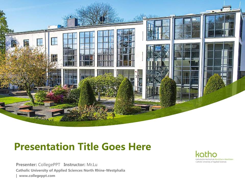 Catholic University of Applied Sciences North Rhine-Westphalia Course/Courseware Creation PPT Template4:3 ratio PPT effect preview image5