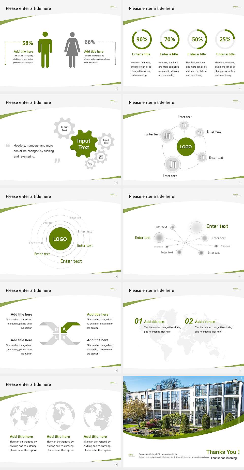 Catholic University of Applied Sciences North Rhine-Westphalia Course/Courseware Creation PPT Template4:3 ratio PPT effect preview image4