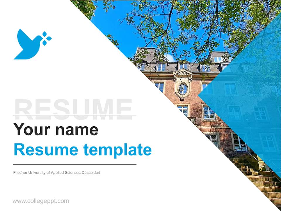 Fliedner University of Applied Sciences Düsseldorf Resume PPT Template4:3 ratio PPT effect preview image5