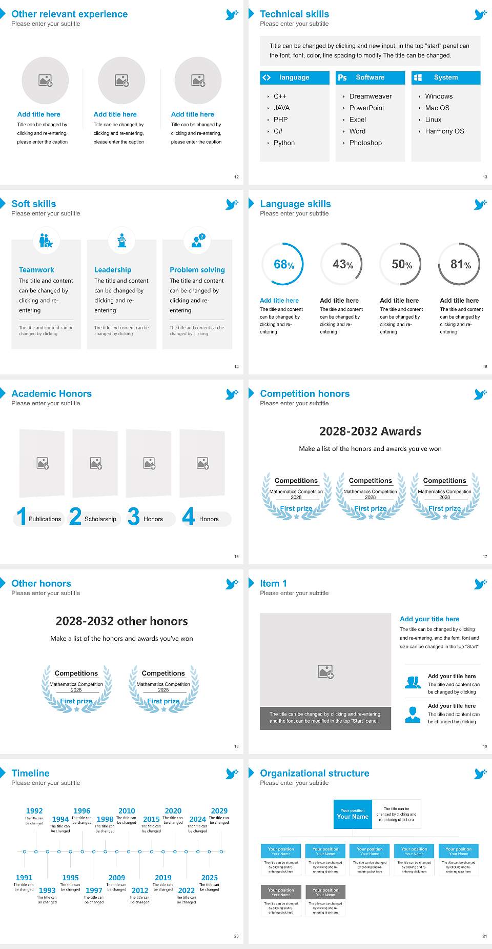 Fliedner University of Applied Sciences Düsseldorf Resume PPT Template4:3 ratio PPT effect preview image3