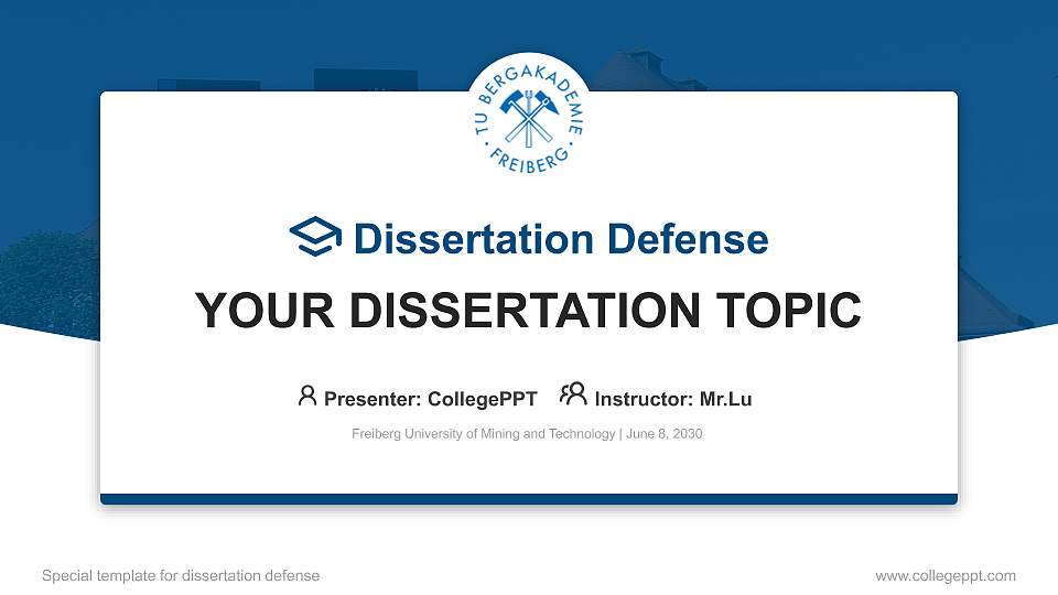 Freiberg University of Mining and Technology Graduation Thesis Defense PPT Template16:9 ratio PPT effect preview image